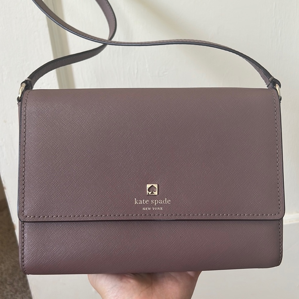 Kate Spade Leather Crossbody with Snap Closure in Mauve